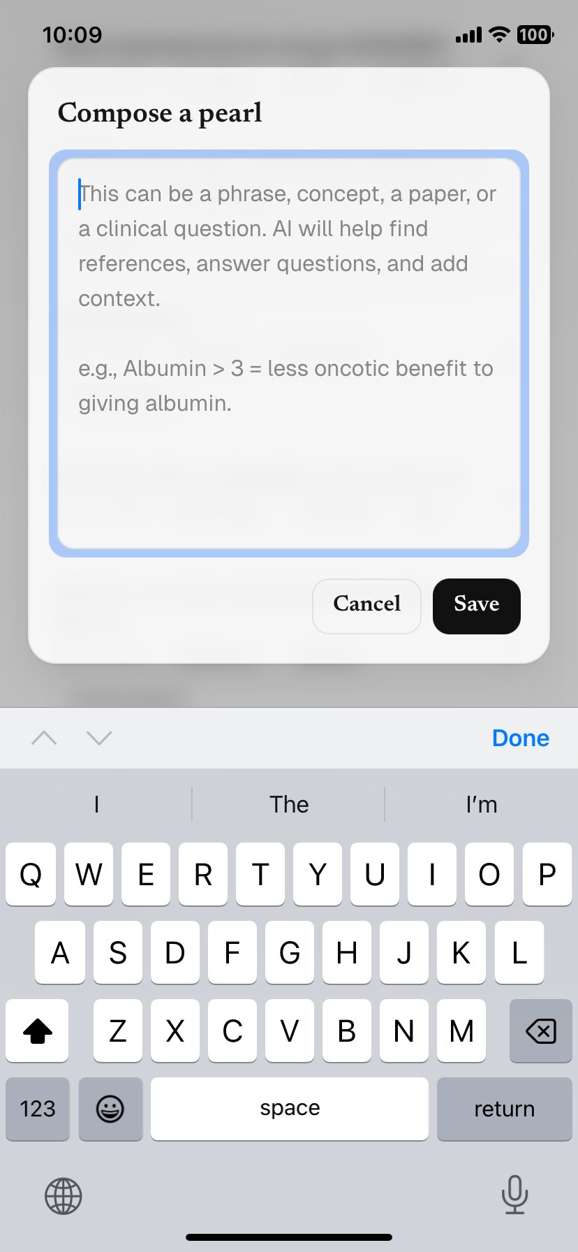 Compose a pearl on mobile